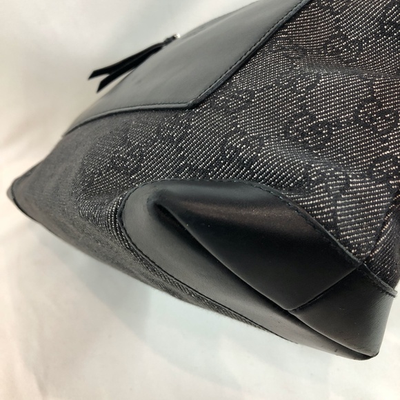 #10 Gucci Black GG Canvas Tote Sku# 83993 (Gently Used) - Picture 6 of 14